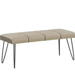BETIN - Hocker - Beige - Kunstleer