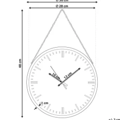 BEZAS - Wandklok - Zwart - Synthetisch materiaal