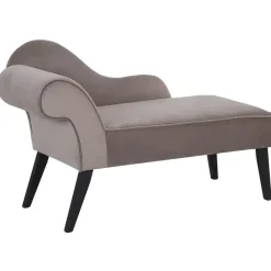 BIARRITZ - Chaise longue - Grijs - Linkerzijde - Fluweel