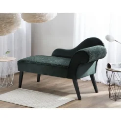 BIARRITZ - Chaise longue - Groen - Rechterzijde - Fluweel