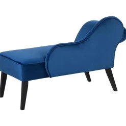 BIARRITZ - Chaise longue - Blauw - Linkerzijde - Fluweel