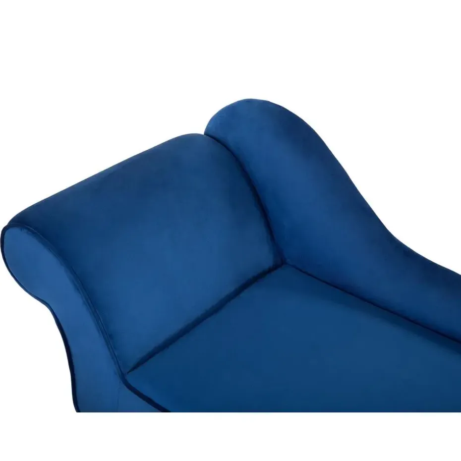 BIARRITZ - Chaise longue - Blauw - Linkerzijde - Fluweel