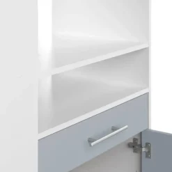 Bijzetkastje Jeanine voor microgolfoven - wit/celadon grijs