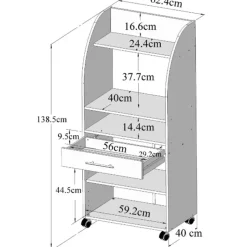 Bijzetkastje Jeanine voor microgolfoven - wit/celadon grijs