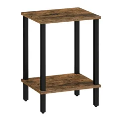 Bijzettafel - industrieel - 55x38x30 cm - vintage bruin