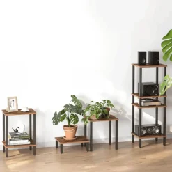 Bijzettafel - industrieel - 55x38x30 cm - vintage bruin