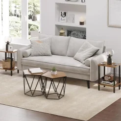 Bijzettafel - industrieel - 55x38x30 cm - vintage bruin