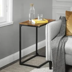 Bijzettafel - industriële look - 55x66x35 cm - vintage bruin