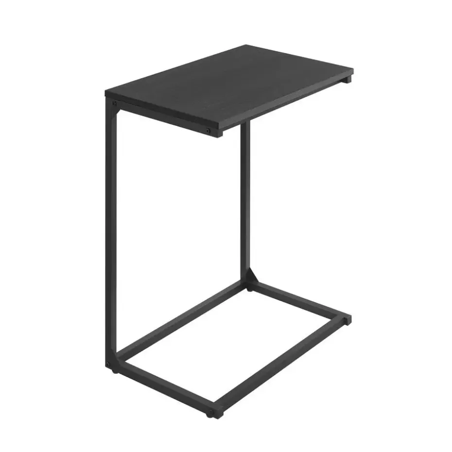 Bijzettafel - Koffietafel - 55x35x66cm - Metaal & Spaanplaat - Zwart