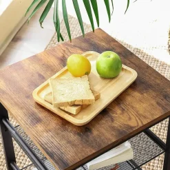 Bijzettafel - met 2 verstelbare gaasplanken - industriële look - vintage bruin