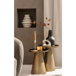 Bijzettafel Axel - goudkleurig metaal - 45x40x40 cm