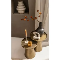 Bijzettafel Axel - goudkleurig metaal - 45x40x40 cm