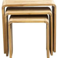 Bijzettafel Dimas - teakhout - set van 3