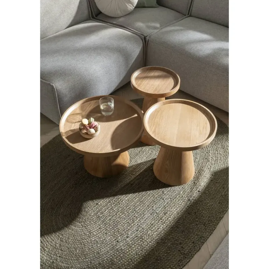 Bijzettafel Donna - naturel - Ø50x33 cm