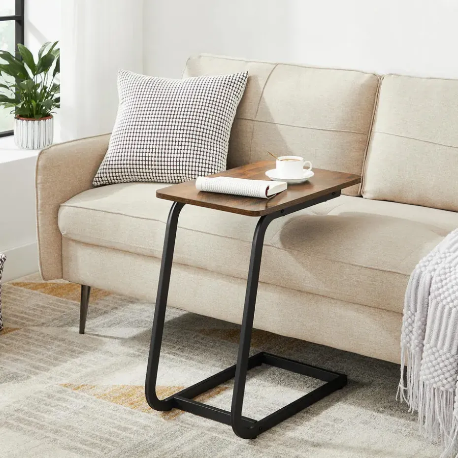 Bijzettafel met Vintage Look - 50x62x35 cm - Zwart en Bruin