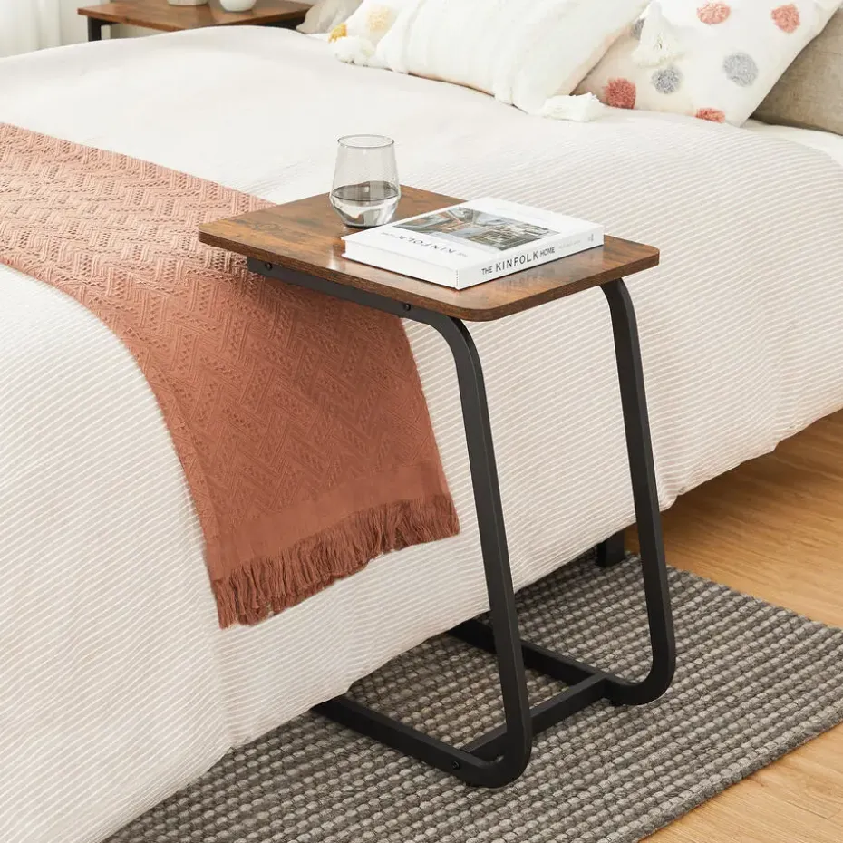 Bijzettafel met Vintage Look - 50x62x35 cm - Zwart en Bruin