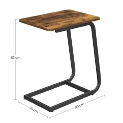 Bijzettafel met Vintage Look - 50x62x35 cm - Zwart en Bruin