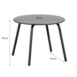 Bijzettafel Montreal - antraciet/metaal - Ø50 cm