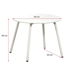 Bijzettafel Montreal - zand/metaal - Ø50 cm