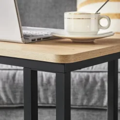 Bijzettafel op Wieltjes - Rollend Tafeltje - Lichte eik kleur