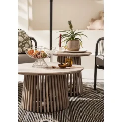 Bijzettafel Saône - acacia - 45xØ50 cm