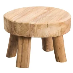 Bijzettafel Tjeu - teak - 30xØ45 cm