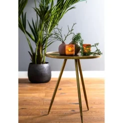 Bijzettafel Ø51x60 cm ENVIRA antiek goud