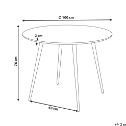 BJORKA - Ronde eettafel - Lichthout - 100 cm - MDF
