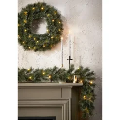 Black Box Trees Glendon Kerstkrans met LED Verlichting - Ø60cm - Groen