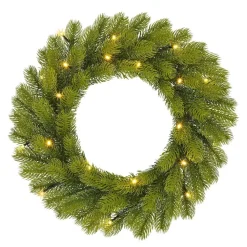 Black Box Trees Nagoya Kerstkrans met Verlichting - H12 x Ø45 cm - Groen