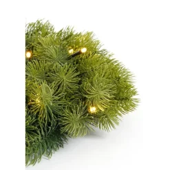 Black Box Trees Nagoya Kerstkrans met Verlichting - H12 x Ø45 cm - Groen