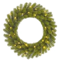 Black Box Trees Nagoya Kerstkrans met Verlichting - H12 x Ø60 cm - Groen