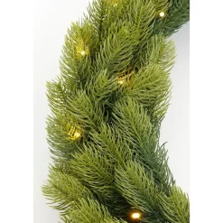 Black Box Trees Nagoya Kerstkrans met Verlichting - H12 x Ø60 cm - Groen