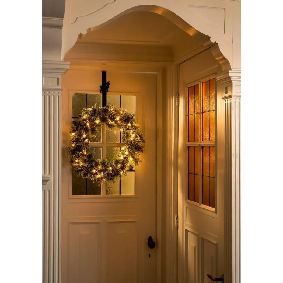 Black Box Trees Vandans Kerstkrans met LED - Ø60 cm - Groen Frosted