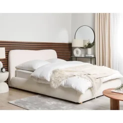 BLAGNAC - Bed met opbergruimte - Wit - 160 x 200 cm - Bouclé