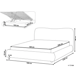BLAGNAC - Bed met opbergruimte - Wit - 160 x 200 cm - Bouclé