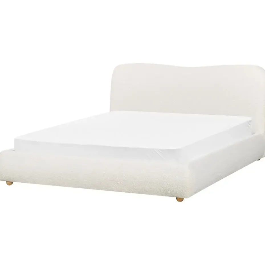 BLAGNAC - Bed met opbergruimte - Wit - 160 x 200 cm - Bouclé