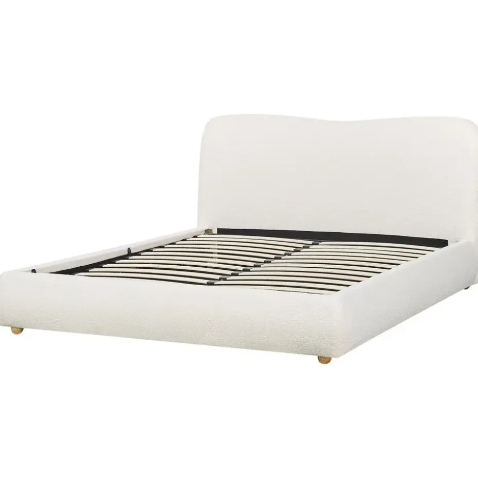 BLAGNAC - Bed met opbergruimte - Wit - 160 x 200 cm - Bouclé