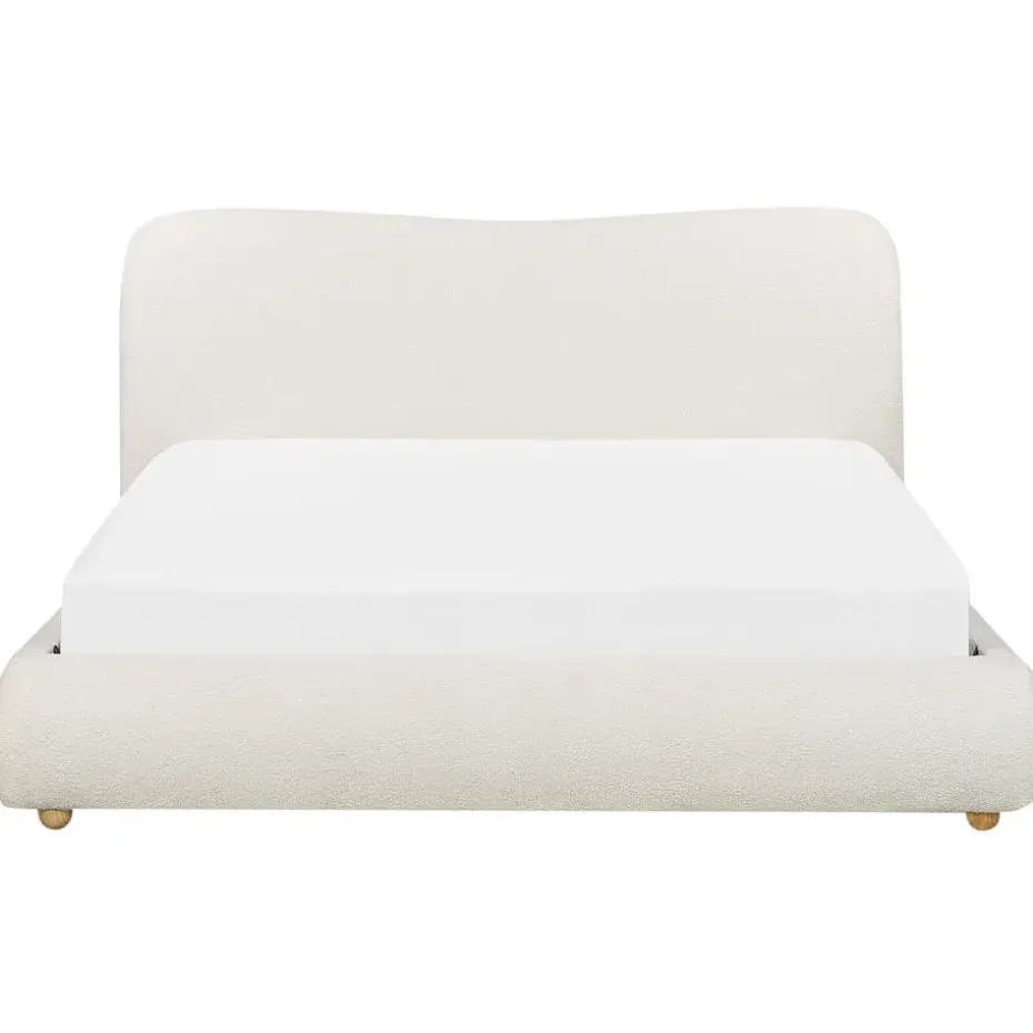 BLAGNAC - Bed met opbergruimte - Wit - 160 x 200 cm - Bouclé