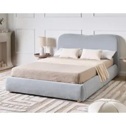 BLAGNAC - Tweepersoonsbed - Lichtblauw - 140 x 200 cm - Stof