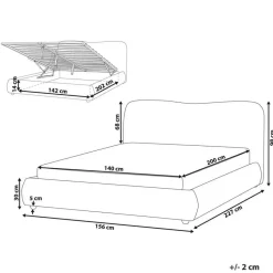 BLAGNAC - Tweepersoonsbed - Lichtblauw - 140 x 200 cm - Stof