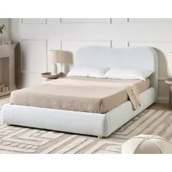 BLAGNAC - Tweepersoonsbed - Lichtgrijs - 140 x 200 cm - Stof