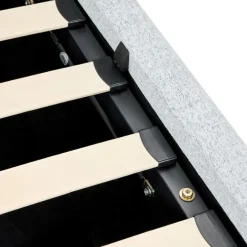 BLAGNAC - Tweepersoonsbed - Lichtgrijs - 140 x 200 cm - Stof