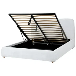 BLAGNAC - Tweepersoonsbed - Lichtgrijs - 140 x 200 cm - Stof