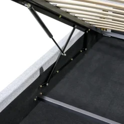 BLAGNAC - Tweepersoonsbed - Lichtgrijs - 140 x 200 cm - Stof