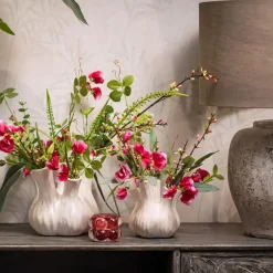 Bloemenvaas - tulpenvaas - wit - keramiek - 13x13x16 cm - toetervaas