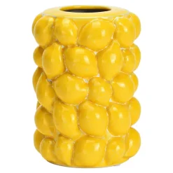Bloemenvaas citroenen - geel - keramiek - D12 x H19 cm