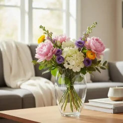 Bloemenvaas Raine - helder transparant glas - D13 x H25 cm