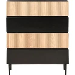 BLYTHE- Ladekast 4 lades - Zwart/Bruin - MDF