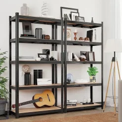 Bobbel Garden- Stellingkast - 5 planken - 180 x 90 x 40 cm - Zwart